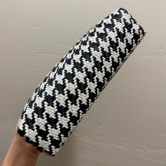 Houndstooth Woven Cowhide Push Lock Clutch/Shoulder Bag/Crossbody/Evening Bag - Picture 16 of 16